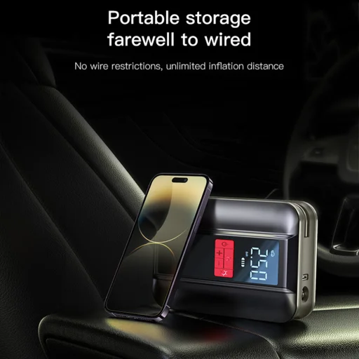 Hordozható pumpa (VC04) - 4000mAh, 3-150PSI, LED Kijelző - Fekete Yesido - 8