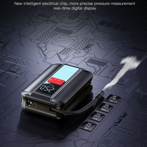 Hordozható pumpa (VC04) - 4000mAh, 3-150PSI, LED Kijelző - Fekete Yesido - 9