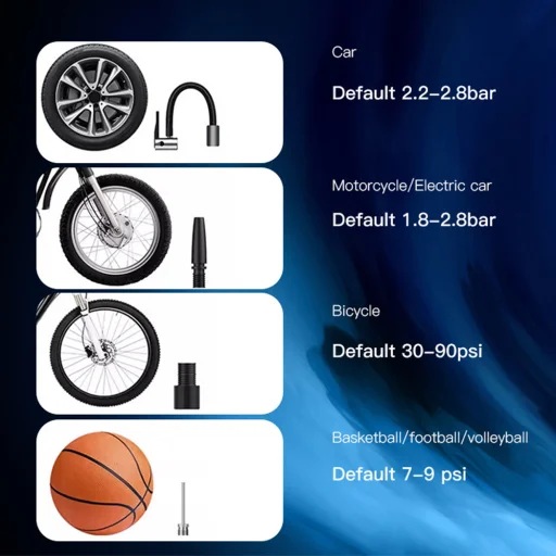 Hordozható pumpa (VC04) - 4000mAh, 3-150PSI, LED Kijelző - Fekete Yesido - 2