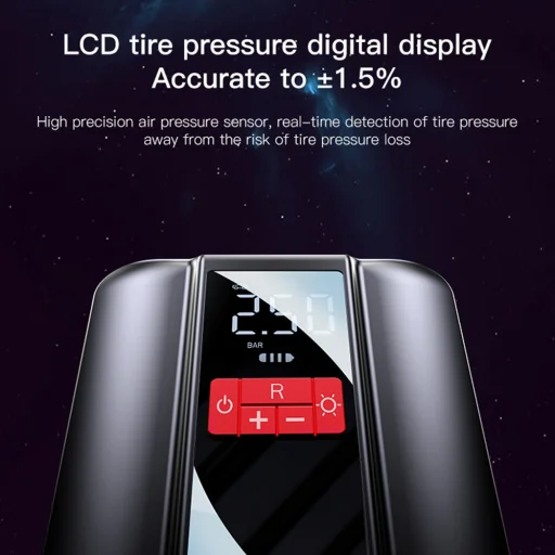 Hordozható pumpa (VC04) - 4000mAh, 3-150PSI, LED Kijelző - Fekete Yesido - 3