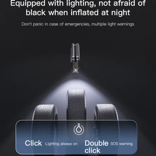 Hordozható pumpa (VC04) - 4000mAh, 3-150PSI, LED Kijelző - Fekete Yesido - 4