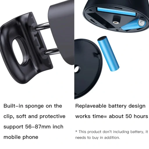 Selfie Stick Yesido SF10 - Stabil, Intelligens Arcfelismerés, 360°-os Forgatás - Fekete - 5