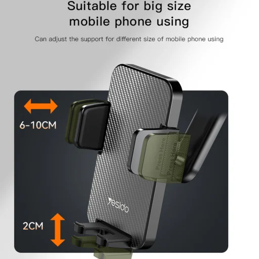 Autós tartó Yesido (C173) - Szélvédőre és Műszerfalra - Fekete - 2