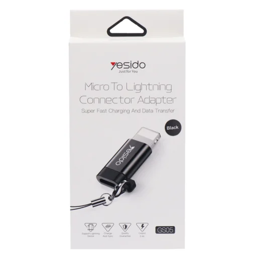 Yesido - OTG Adapter (GS05) - Lightning Micro USB-re, Plug & Play, 480Mbps - Fekete - 7