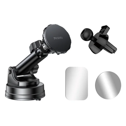 Autós tartó Yesido C160 műszerfalra és légbeömlőre, 360 fokban állítható szög - Fekete - 1