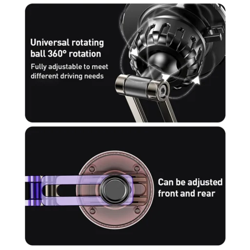 Yesido - Autós tartó (C198) - Mágneses markolat, teleszkópos, műszerfalra és kijelzőre - Szürke - 6