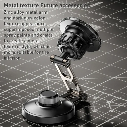 Yesido - Autós tartó (C198) - Mágneses markolat, teleszkópos, műszerfalra és kijelzőre - Szürke - 4