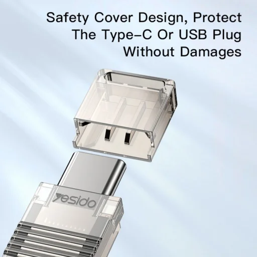 Yesido - Kártyaolvasó (GS21) - USB az Type-C-hez, TF kártya, 480Mbps - Átlátszó - 5