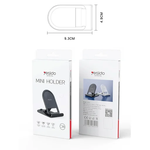 Yesido - Mini tartó (C141) - Állítható szög, Összecsukható kivitel - Fekete - 6