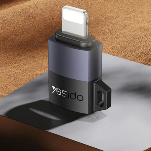 Micro-USB to Lightning Szürke Yesido OTG Adapter (GS30), 480Mpb/s, Alumínium ötvözet, 12W - 3