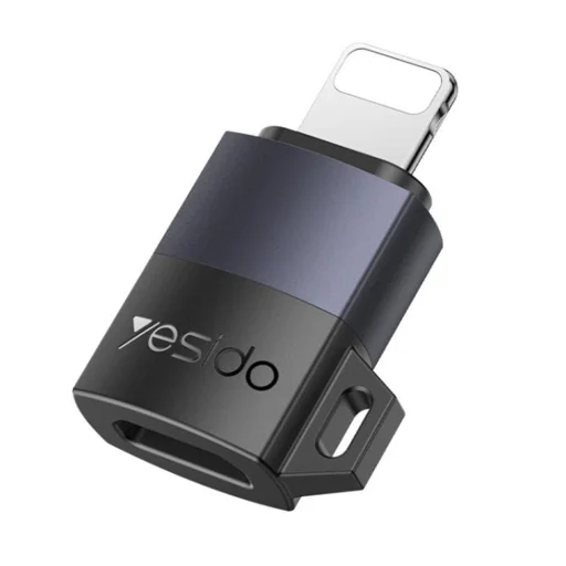 Micro-USB to Lightning Szürke Yesido OTG Adapter (GS30), 480Mpb/s, Alumínium ötvözet, 12W - 1