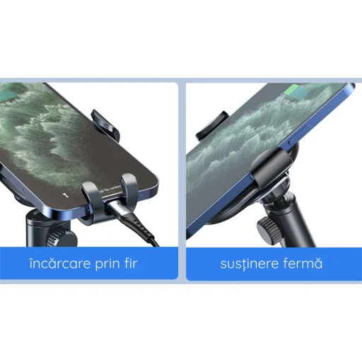 Yesido Autós tartó (C120) - Gravitációs fogás, kihúzható kar műszerfalra és szélvédőre - Fekete - 3