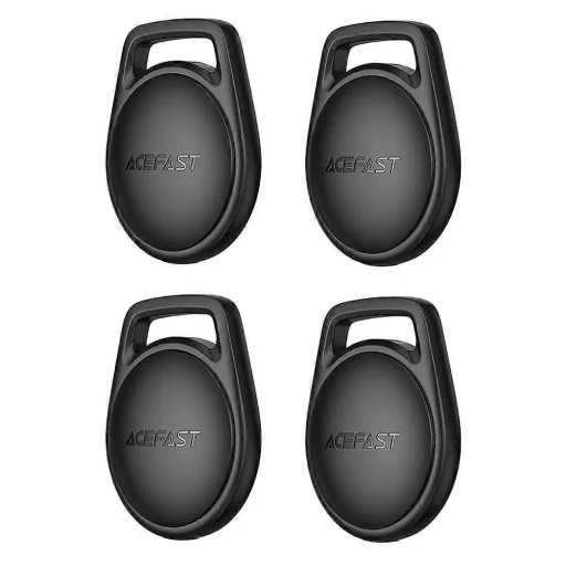 (4 darabos) Acefast Smart Tracker (S2) - Kompatibilis az Apple Find My-jal (csak iOS), pánttal, Bluetooth, 230mAh - Fekete - 1