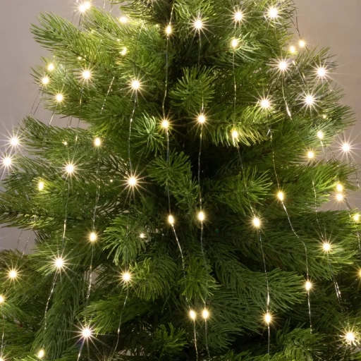 Home ML 200/WW micro LED-es fényfüzérköteg, 200 db melegfehér micro LED, 10 ágú, vékony, ezüstszínű vezeték, hálózati adapter, kül- és beltéri kivitel - 1