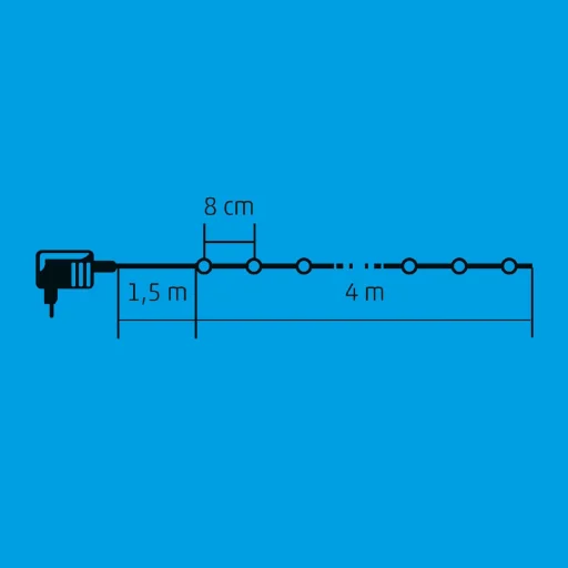 Home KII 50B/WW LED-es gömb fényfüzér, 4 m / 50 db melegfehér LED, állófényű, zöld vezeték, hálózati adapter, beltéri kivitel - 3