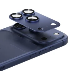 Benks edzett üveg Glass Warrior fém integrált lencsevédő (C069) iPhone 17 Pro-hoz (3 darab lencse) kék üvegfólia