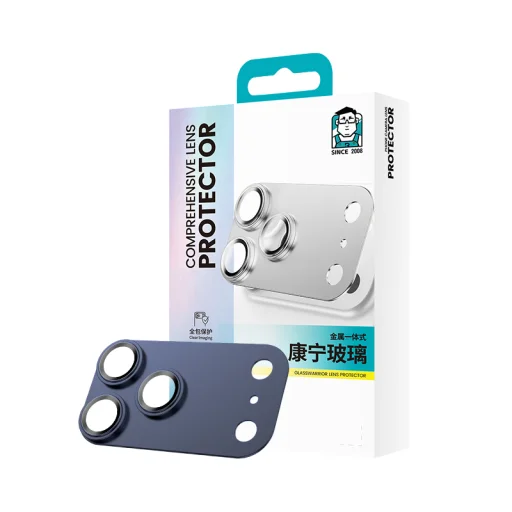 Benks edzett üveg Glass Warrior fém integrált lencsevédő (C069) iPhone 17 Pro-hoz (3 darab lencse) kék üvegfólia - 10