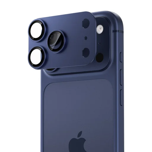 Benks edzett üveg Glass Warrior fém integrált lencsevédő (C069) iPhone 17 Pro-hoz (3 darab lencse) kék üvegfólia - 3