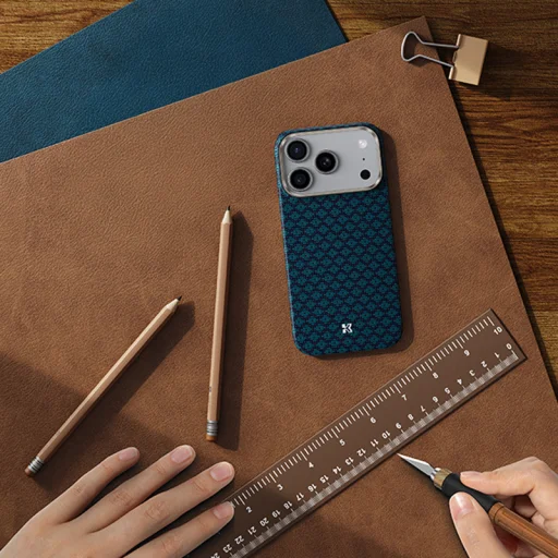 Benks Magnetic Armor Air Armor Grid Kevlar Tok Fém Keret 600D (0068) iPhone 17 Air kék tok - 5