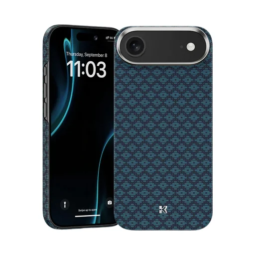 Benks Magnetic Armor Air Armor Grid Kevlar Tok Fém Keret 600D (0068) iPhone 17 Air kék tok - 1