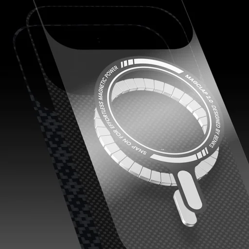 Benks Mágneses Páncél Légpáncél Rácsos Kevlar Tok Fémkeret 600D (B068) az Iphone 17 Air fekete tok - 7