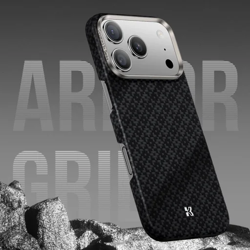 Benks Mágneses Páncél Légpáncél Rácsos Kevlar Tok Fémkeret 600D (B068) az Iphone 17 Air fekete tok - 8