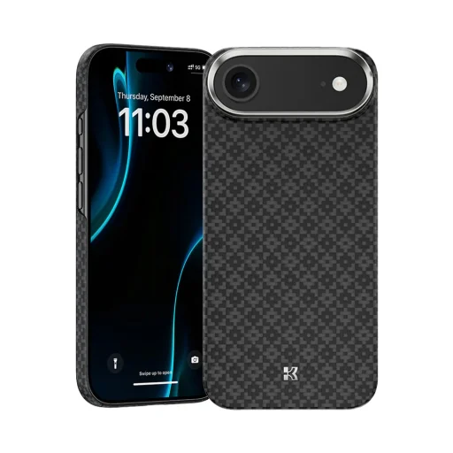 Benks Mágneses Páncél Légpáncél Rácsos Kevlar Tok Fémkeret 600D (B068) az Iphone 17 Air fekete tok - 1