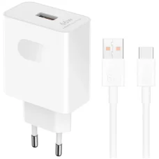 Honor HN-110600E00, 66W, 6A, 1 x USB-A hálózati adapter USB-C Kábellel, Fehér 5503AAHX