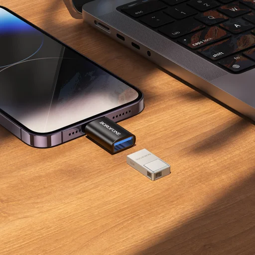 Borofone Adapter BV26 - USB-ről Lightning-re - fekete - 7