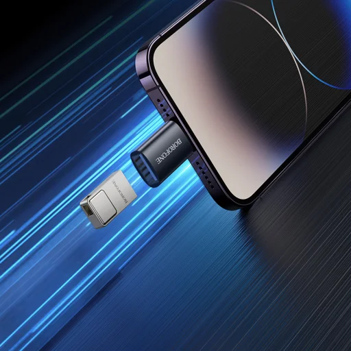 Borofone Adapter BV26 - USB-ről Lightning-re - fekete - 8
