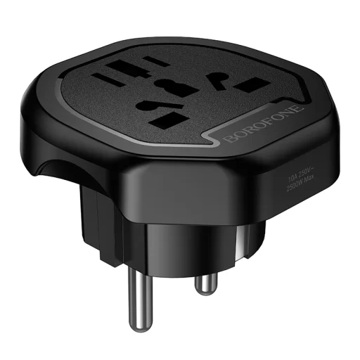 Borofone Travel charger adapter BAC15 - USA, UK, EU, AU fekete - 2