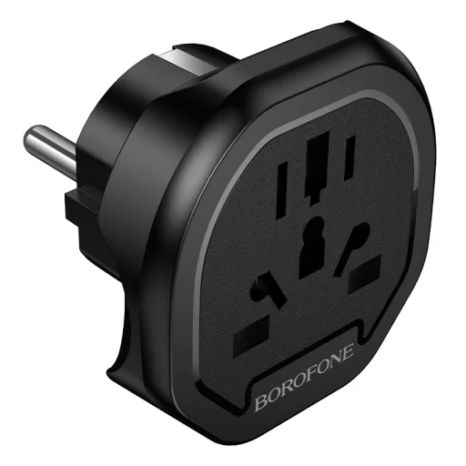 Borofone Travel charger adapter BAC15 - USA, UK, EU, AU fekete - 3
