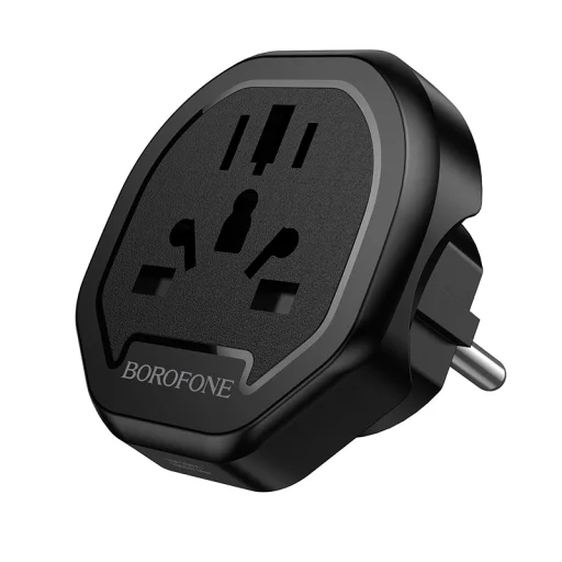 Borofone Travel charger adapter BAC15 - USA, UK, EU, AU fekete - 4