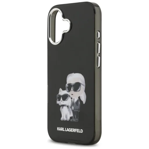 iPhone 17 Karl Lagerfeld IML Aquarelle Karl & Choupette & Logo MagSafe Fekete tok - 7
