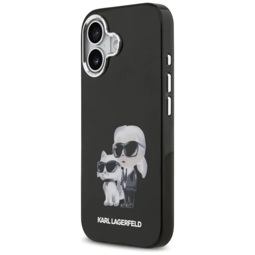 iPhone 17 Karl Lagerfeld IML Aquarelle Karl & Choupette & Logo MagSafe Fekete tok - 2