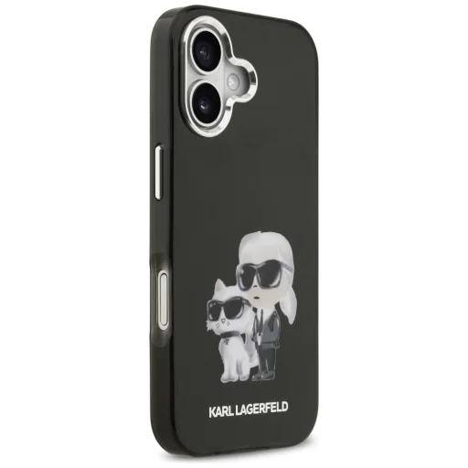 iPhone 17 Karl Lagerfeld IML Aquarelle Karl & Choupette & Logo MagSafe Fekete tok - 4
