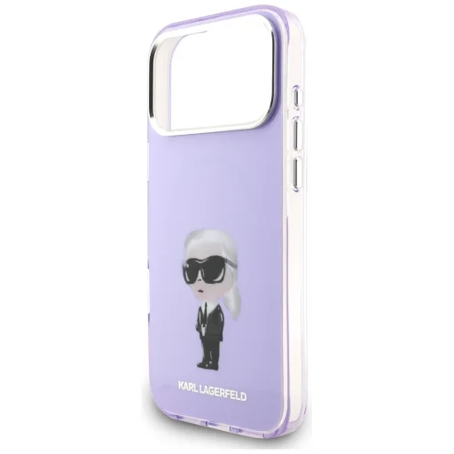 iPhone 17 Pro Max Karl Lagerfeld IML Aquarelle Karl & Choupette & Logo MagSafe tok Lila - 6