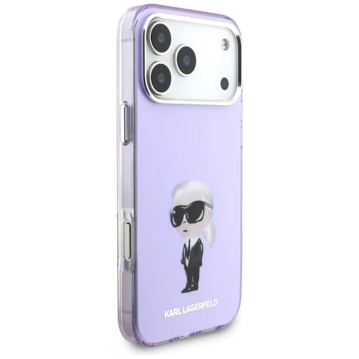 iPhone 17 Pro Max Karl Lagerfeld IML Aquarelle Karl & Choupette & Logo MagSafe tok Lila - 4