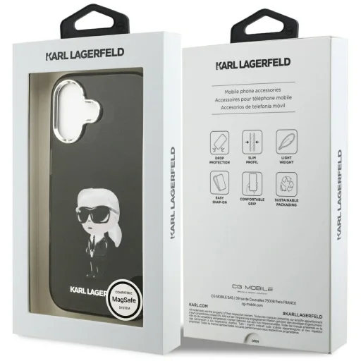 iPhone 17 Karl Lagerfeld IML Aquarelle Karl & Logo MagSafe tok fekete tok - 8