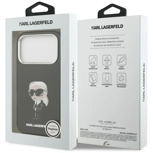 iPhone 17 Pro Karl Lagerfeld IML Aquarelle Karl & Logo MagSafe fekete tok - 8
