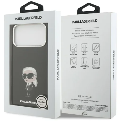 iPhone 17 Pro Max Karl Lagerfeld IML Aquarelle Karl & Logo MagSafe fekete tok - 8