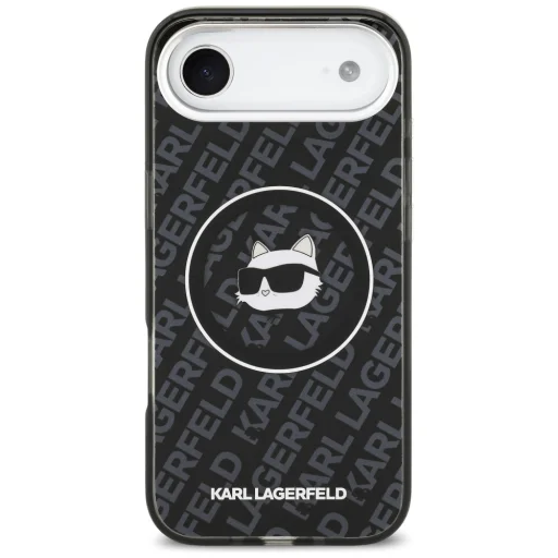 iPhone 17 Air Karl Lagerfeld IML Choupette Head Logo MagSafe tok Fekete - 3