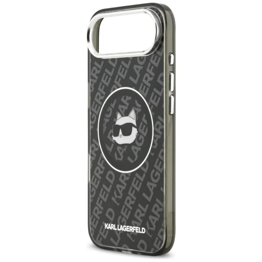 iPhone 17 Air Karl Lagerfeld IML Choupette Head Logo MagSafe tok Fekete - 6