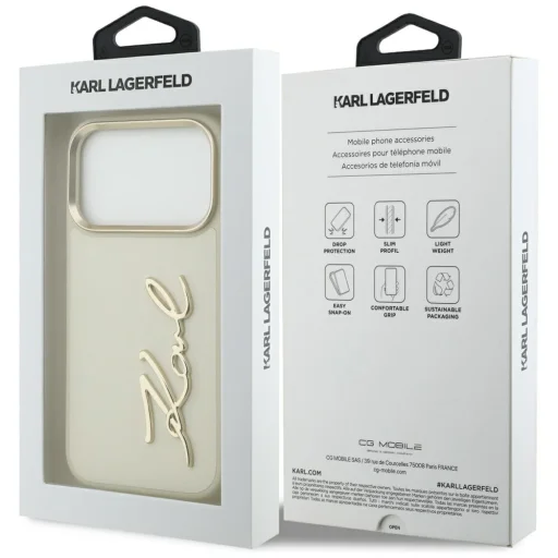 iPhone 17 Pro Karl Lagerfeld Karl Script Logo bézs tok - 8