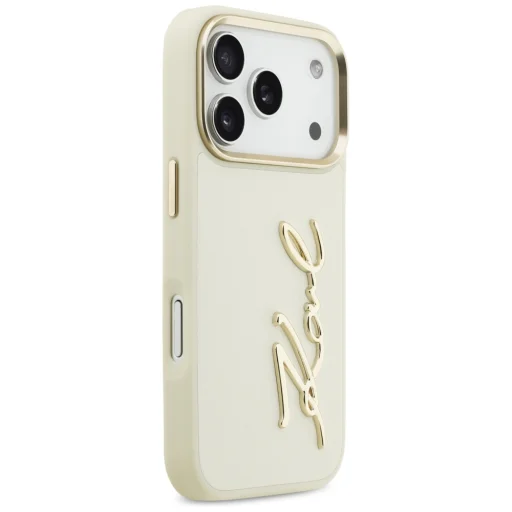 iPhone 17 Pro Karl Lagerfeld Karl Script Logo bézs tok - 4