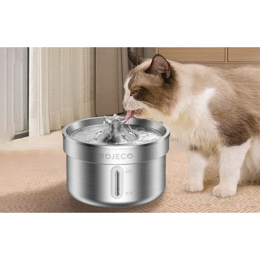 ROJECO Rozsdamentes Acél Kisállat Szökőkút 2l - 3