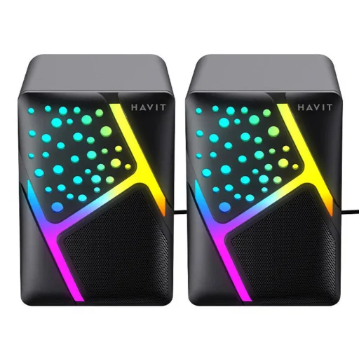 Computer Speaker Havit SK763 USB 2.0, RGB világítás - Fekete - 2