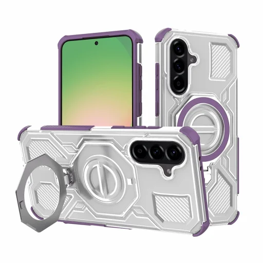 Samsung Galaxy A56 5G Purple Transparent Techsuit Carbon Shield PRO tok - 1