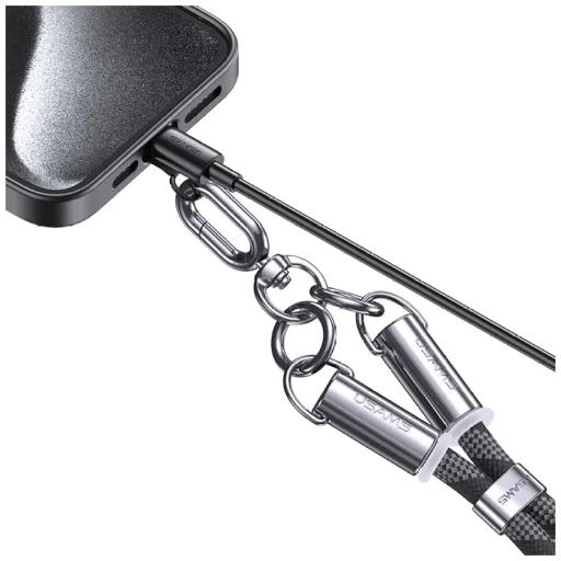 Usams SJ746 30W USB-C - Lightning 1.2m lila telefontartó nyakpánt töltőkábellel - 5