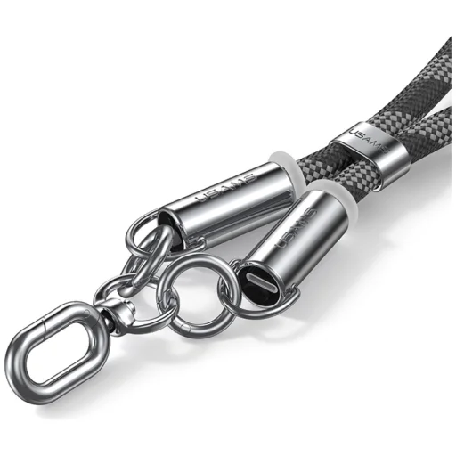 Usams SJ745 60W USB-C to USB-C 1.2m Fekete telefontartó csuklópánt töltőkábellel - 2